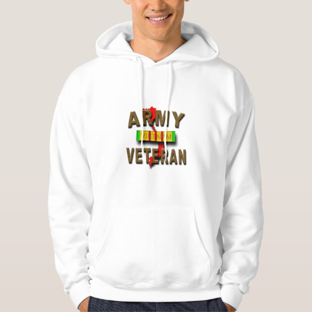 Sudadera Cinta del servicio del veterano de guerra de (Anverso)
