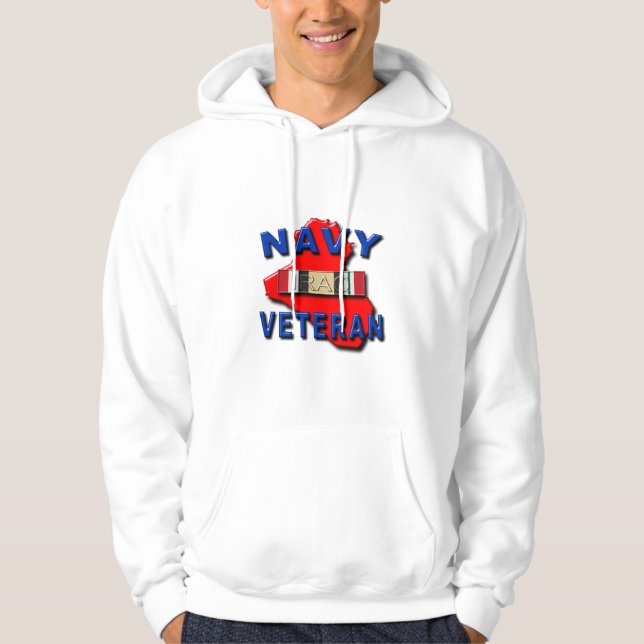 Sudadera Cinta del servicio del veterano de Iraq, MARINA DE (Anverso)