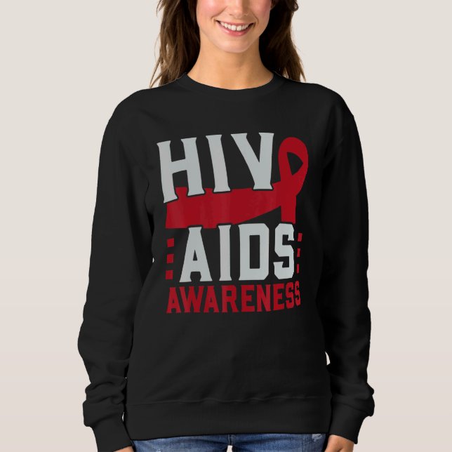 Sudadera Cinta Roja de Conciencia sobre Discapacidad VIH SI (Anverso)