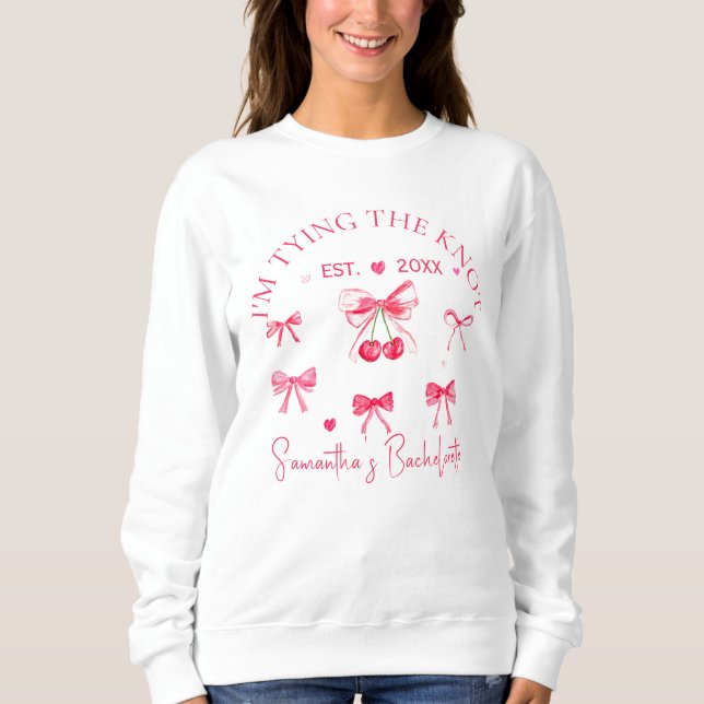 Sudadera Cinta Rosa Coqueta Fiesta de Despedida de Soltera  (Anverso)