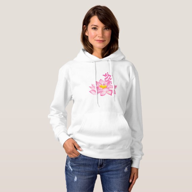 Sudadera Cinta rosa de sensibilización sobre el cáncer de m (Anverso completo)