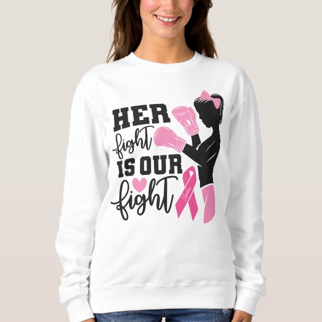 Sudadera Cinta rosa personalizada para el cáncer de mama (Anverso)