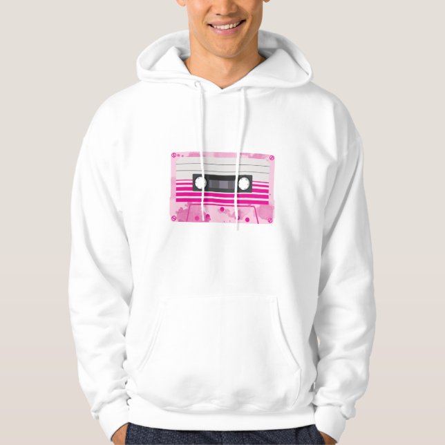 Sudadera Cinta rosada de cassette con chispas rosadas (Anverso)