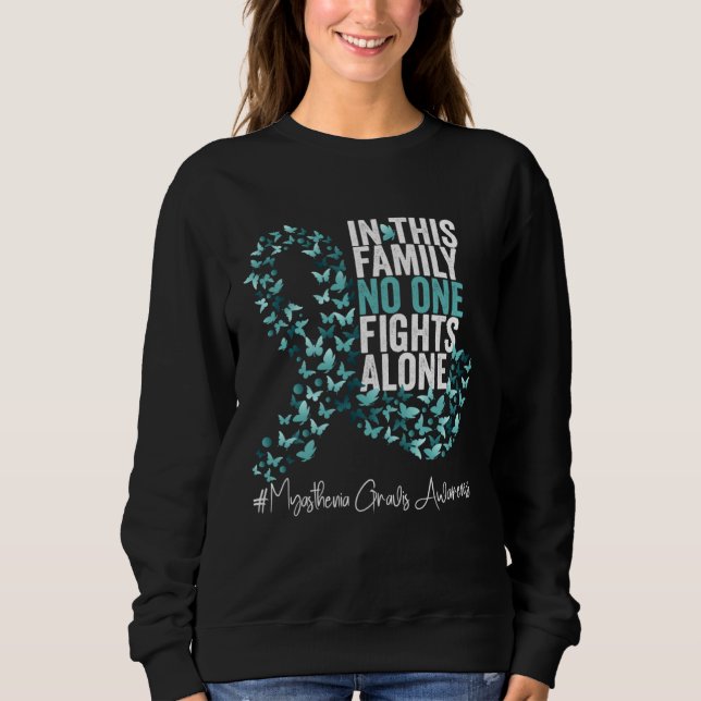Sudadera Cinta Teal del Mes de Concientización sobre la Mia (Anverso)