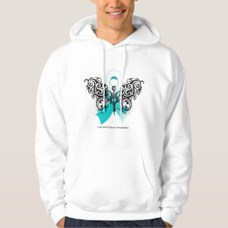 Sudadera Cinta tribal de la mariposa del cáncer de cuello