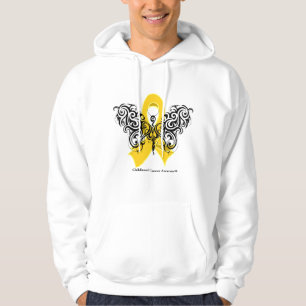 Sudadera Cinta tribal de la mariposa del cáncer de la niñ