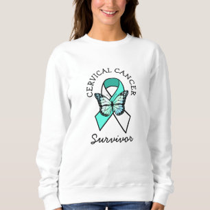 Sudadera Cinta Verde azulada para la toma de conciencia de 