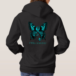 Sudadera ¡Cinta verde azulada que sobreviviré! Mariposa