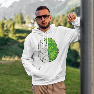 Sudadera Circuito de cerebro tecnológico Placa base lógica