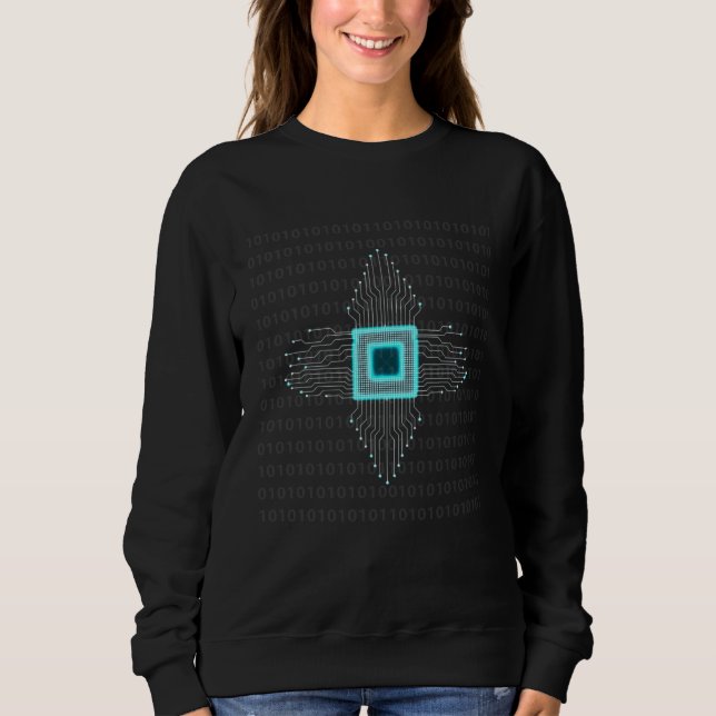 Sudadera Circuito de Memoria Humana Cerebro Digital Inte Ar (Anverso)