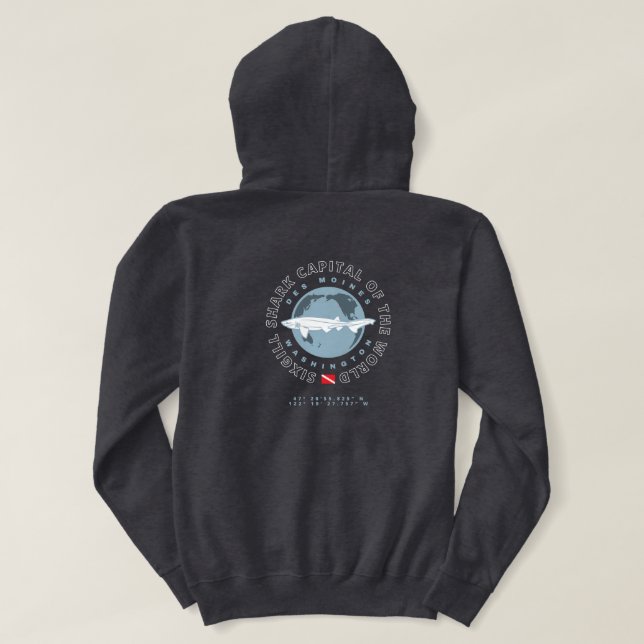 Sudadera Círculo circular de globo oscuro (Reverso del diseño)