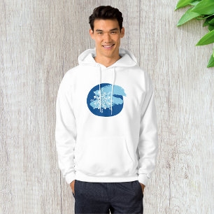 Sudadera Círculo de invierno abstracto copo de nieve azul h