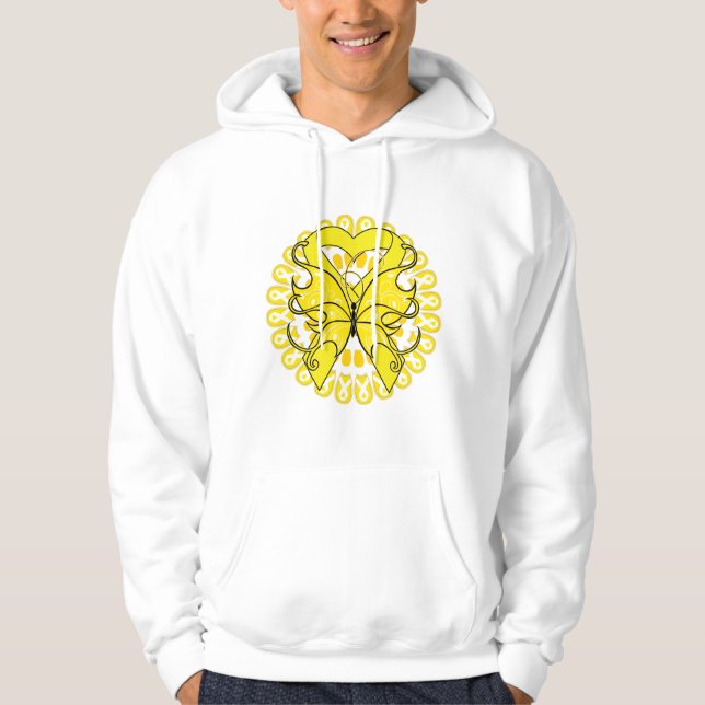 Sudadera Círculo de la mariposa del cáncer del sarcoma de (Anverso)