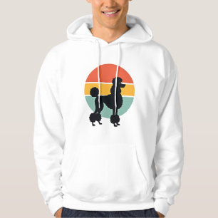 Sudadera Círculo de silueta de perro retro puesta de sol po