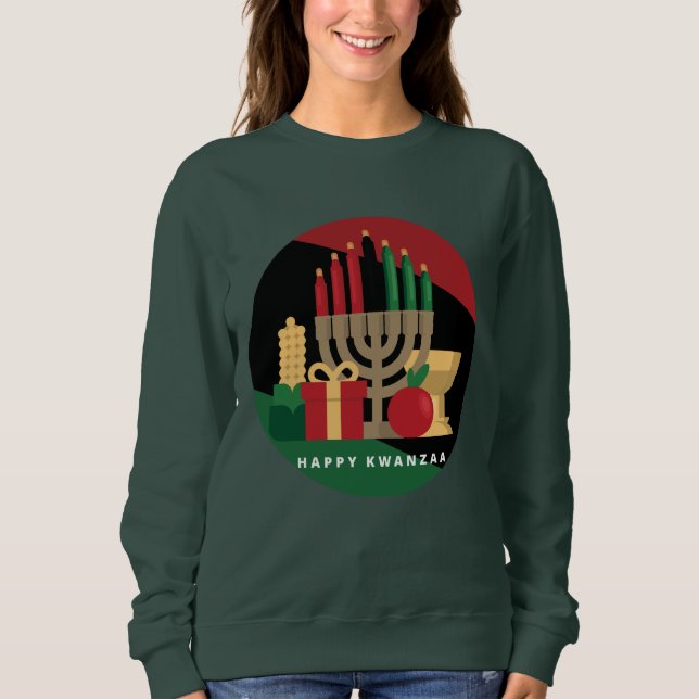 Sudadera círculo Feliz Kwanzaa (Anverso)