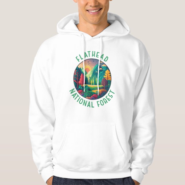 Sudadera Círculo perturbado del Bosque Nacional Flathead Mo (Anverso)