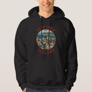 Sudadera Círculo retro perturbado de Reikiavik Islandia