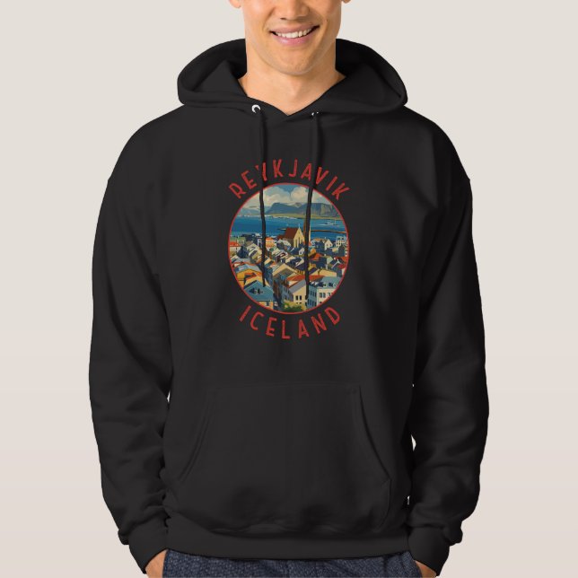 Sudadera Círculo retro perturbado de Reikiavik Islandia (Anverso)