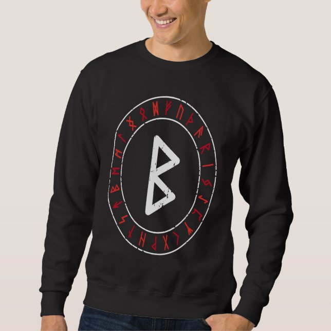 Sudadera Círculo rúnico de Berkano runa vikinga Mitología n (Anverso)