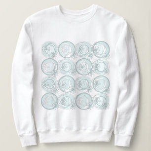Sudadera Círculos de acento fondo Flores de pato huevo blan