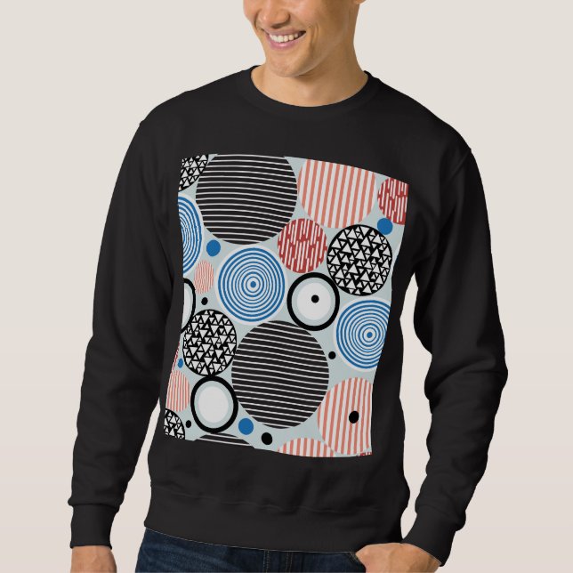 Sudadera círculos multicolores, diseño de patrones gráficos (Anverso)