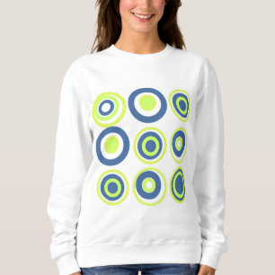 Sudadera Círculos Retro Lime Pea Verde Verde azulado Sobre