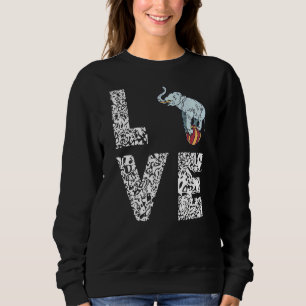 Sudadera Circus Elephant Ball Balancing Love Leopard Carniv