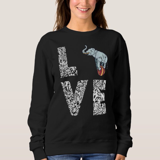 Sudadera Circus Elephant Ball Balancing Love Leopard Carniv (Anverso)