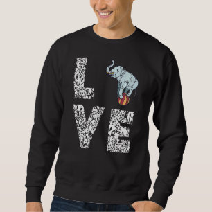 Sudadera Circus Elephant Ball Balancing Love Leopard Carniv