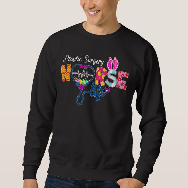 Sudadera Cirugía Plástica Enfermera Plaid Eggbunny Love Ste (Anverso)