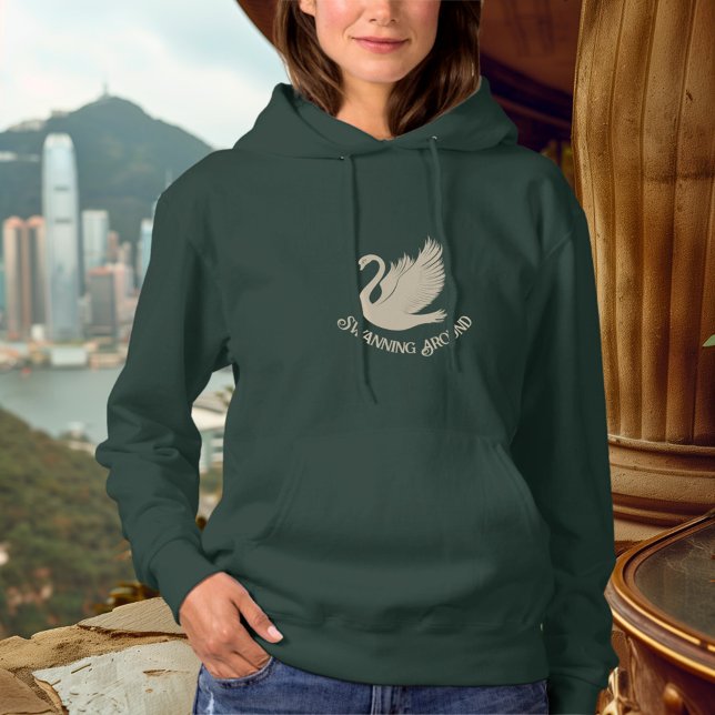 Sudadera Cisne – Elegante cisne dorado de champán (Subido por el creador)