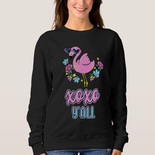Sudadera Cisne Rosa XOXO Yall Abrazos Y Besos Beso Cisne (Anverso)