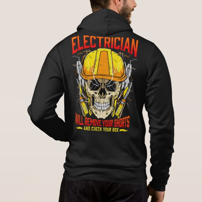 Sudadera Cita cómica a electrista que cita humor a electric (Reverso)