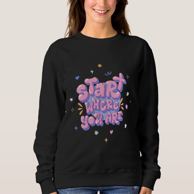 Sudadera Cita con letra de burbuja colorida (Anverso)
