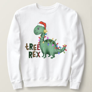 Sudadera Cita de árbol de navidad de dinosaurio T-Rex perso