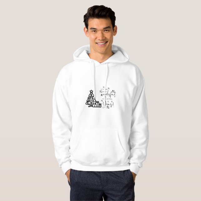 Sudadera Cita de árboles navideños blancos simples (Anverso completo)
