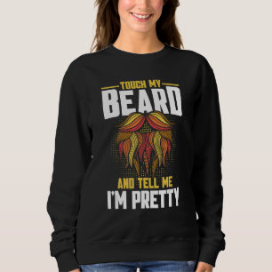 Sudadera Cita de barba Toca mi barba y dime que soy Bonito