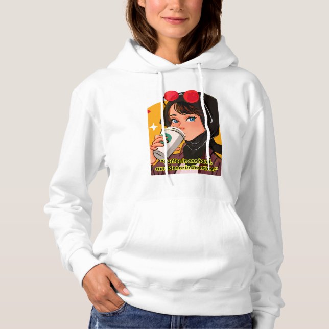 Sudadera cita de café de dama (Anverso)