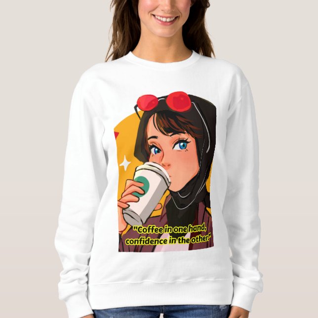 Sudadera cita de café de dama (Anverso)