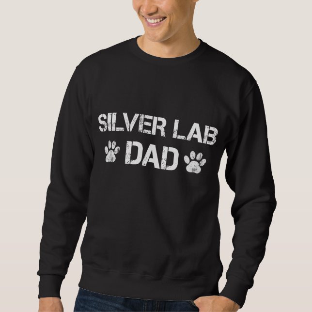 Sudadera Cita de citas de Silver Lab Dad Dog Paw (Anverso)