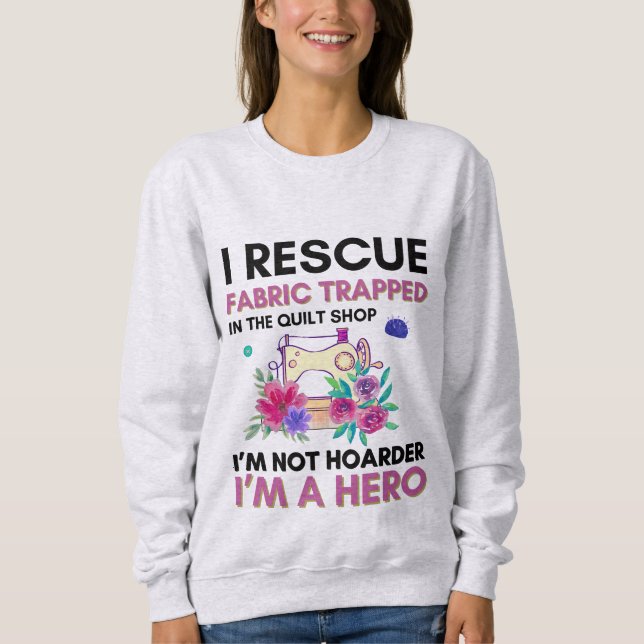 Sudadera Cita de coser divertida máquina de coser floral vi (Anverso)