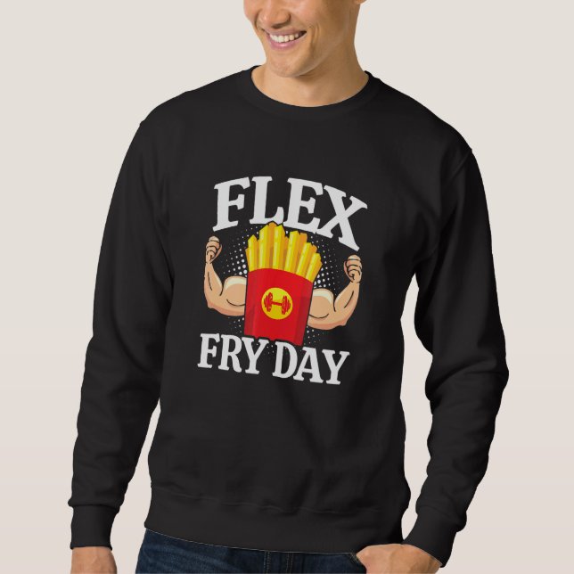 Sudadera Cita de Fitness - Pun Gimnasio - Viernes Flex - En (Anverso)