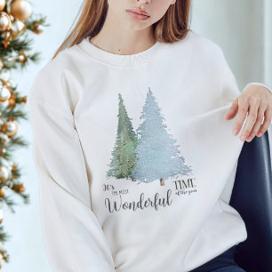 Sudadera Cita de guión moderno Árbol de navidad acuarela