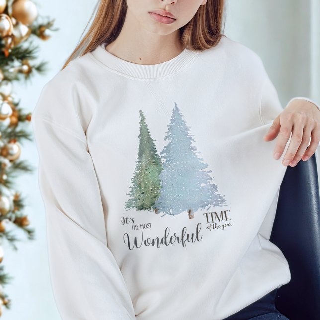 Sudadera Cita de guión moderno Árbol de navidad acuarela (Subido por el creador)