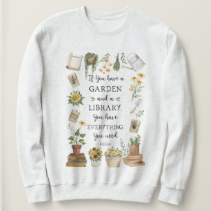 Sudadera Cita de jardinería y biblioteca Girasol y hierbas