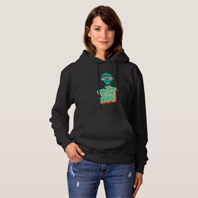 Sudadera Cita de la máscara de la cara de enfermera (Anverso completo)
