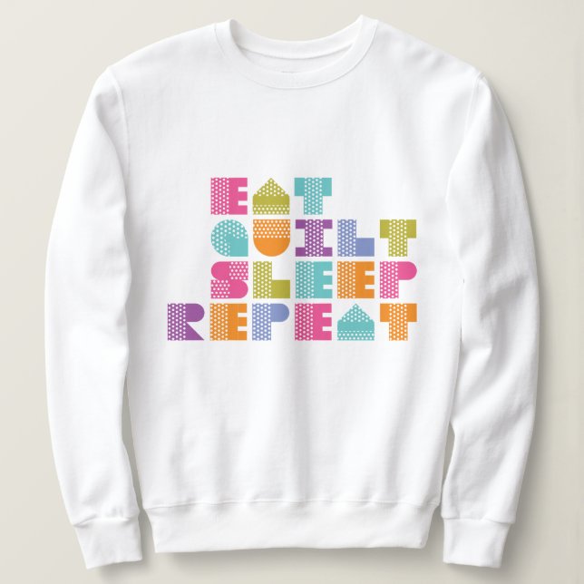 Sudadera Cita de las letras de molde del edredón del lunar (Anverso del diseño)