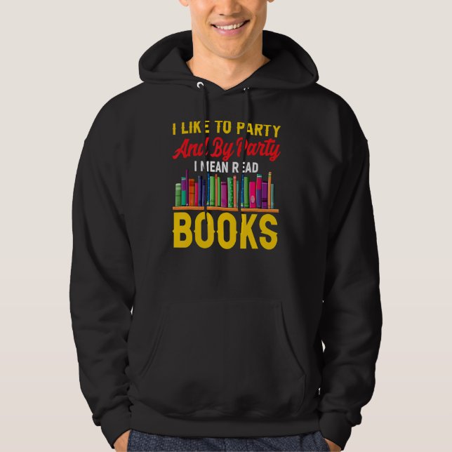 Sudadera Cita de libro Gusano de libro Pun libro Leer texto (Anverso)