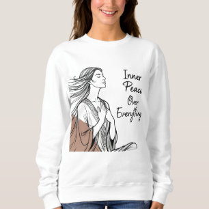 Sudadera Cita de meditación minimalista "Paz interior sobre