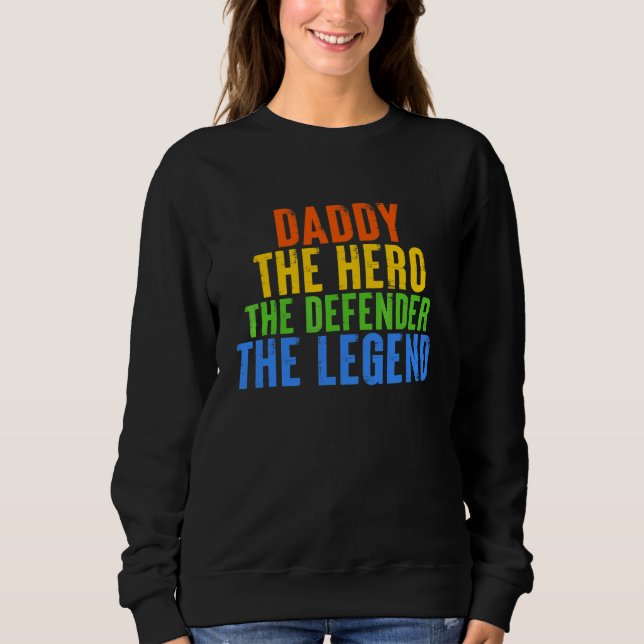 Sudadera Cita de Mens Daddy el héroe el defensor la leyenda (Anverso)